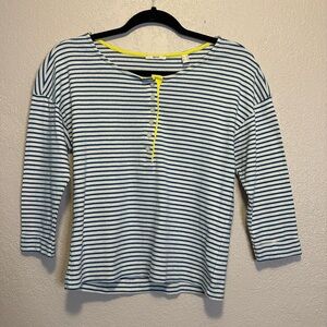Esprit stripe henley cotton 3/4 sleeve top XS